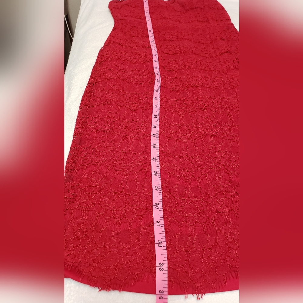 H&M Stapless Red Lace Sexy Dress Size L - Picture 11 of 12